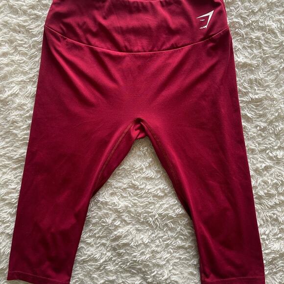 GymShark Training Cropped Leggings Burgundy Size Medium - Picture 7 of 7